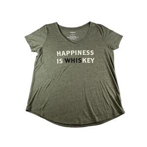 Torrid Shirt Womens Size 0 Large Green Plus Size Classic Fit Graphic Tee V Neck